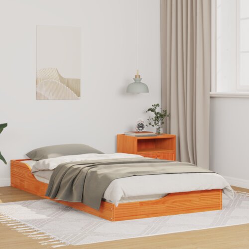  Konstrukcija postelje Voskast rjav 75 x 190 cm, (5000127740) Cene