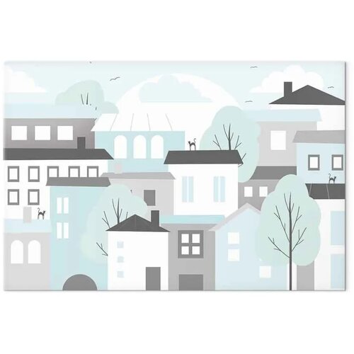  Slika - Colorful Town (1 Part) Wide 90x60 Na talijanskom platnu Slike