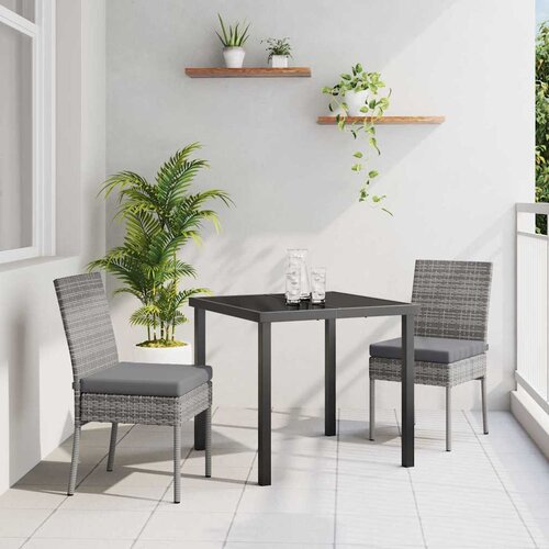  Vrtni set za objed 3 pcs Siva Čelik s prahom premazan Cijene