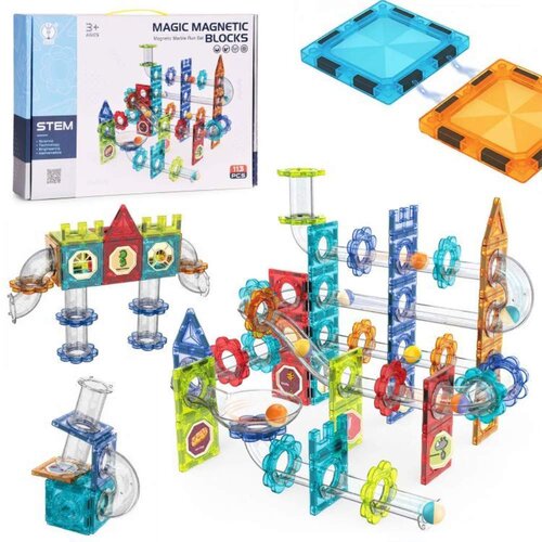  Magnetni set građevinski blokovi TUNEL, Marble Run - 113 dijelova Cene