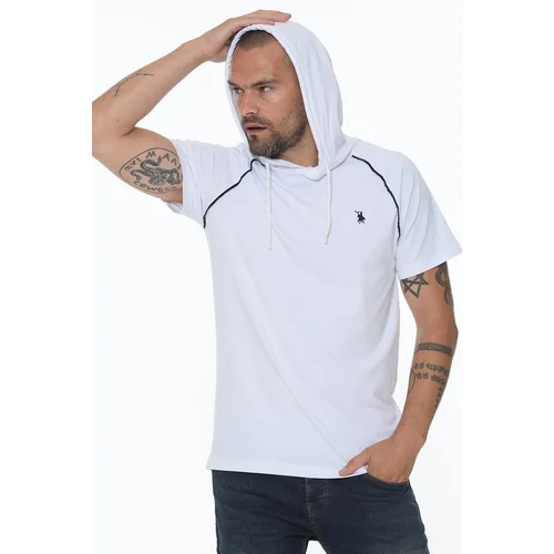 Dewberry T8570 HOODED MEN'S T-SHIRT-WHITE