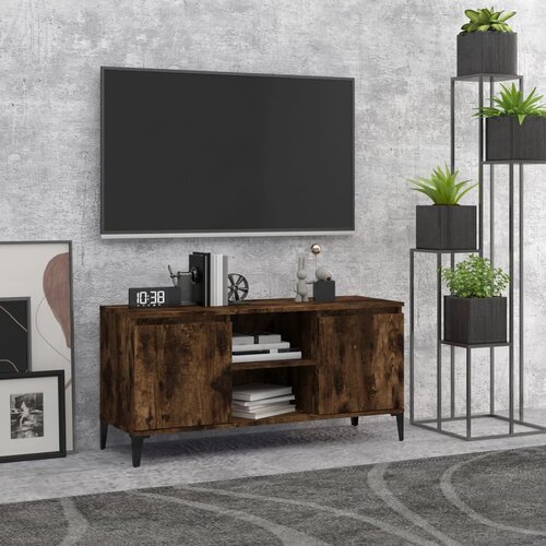 TV ormarić s metalnim nogama dimljeni hrast 103,5 x 35 x 50 cm Cene
