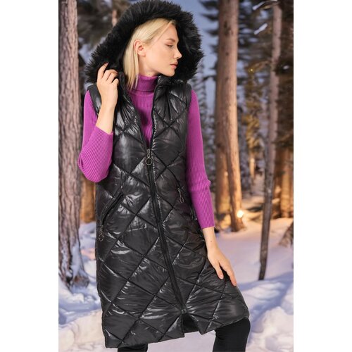 Dewberry Z6717 WOMEN&amp;#039;S VEST-DARK BLACK Slike
