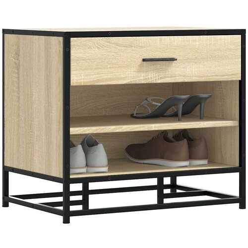 vidaXL Klop za čevlje sonoma hrast 60x40x53,5 cm inž. les in kovina Cene