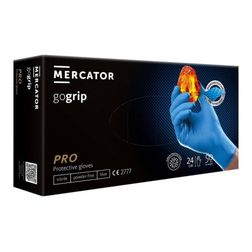 MERCATOR medical jednokratne rukavice gogrip pro plave bez pudera veličina xl ( rp3003000xl ) Slike