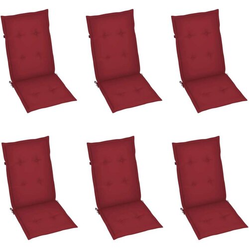  Jastuci za vrtne stolice 6 kom boja vina 120x50x3 cm od tkanine Slike