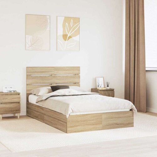  Krevet s od storage Sonoma hrast 120 x 200 cm Konstruirano drvo Cijene