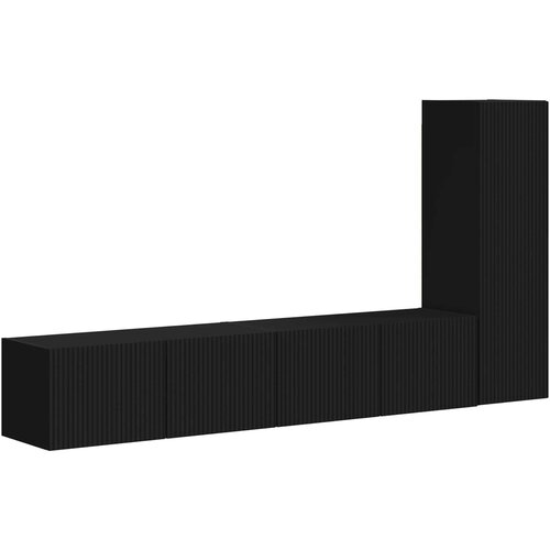 vidaXL Komplet TV omaric 3 pcs Črna Konstruiran les, (5000132400) Cene