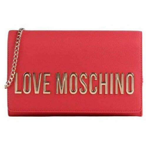Love Moschino - - Crvena torbica sa zlatnim logom Slike