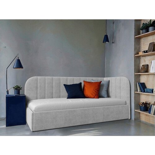 MID.YOU OBLAZINJENA POSTELJA 90 cm x 200 cm , les, tekstil, leseni material siva Cene