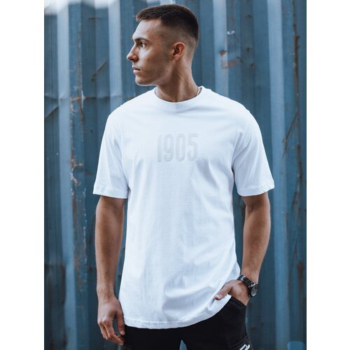 DStreet T-shirt męski z nadrukiem biały Slike