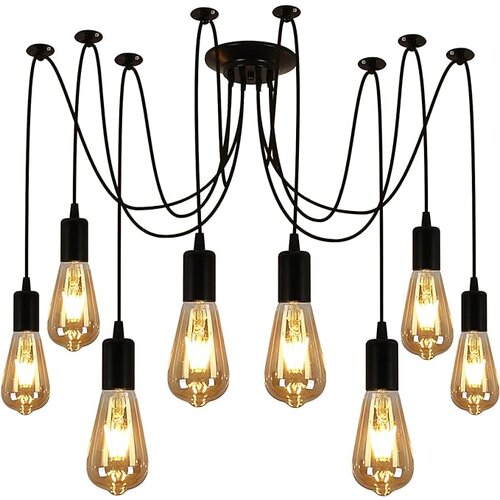 Glamaris Vintage industrijska viseča svetilka, svetilka pajek z 8 kraki, nastavljiv lestenec, retro Edison DIY stropna razsvetljava, za dnevno sobo, spalnico,, (21163763) Cene