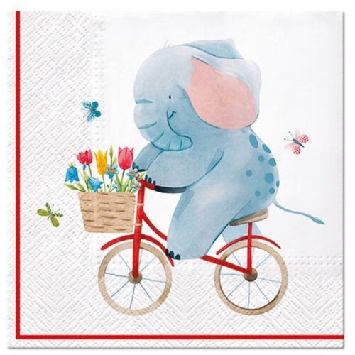  Za dekupaž Elephant on Bike - 1 kom  (salvete za dekupaž) Cijene