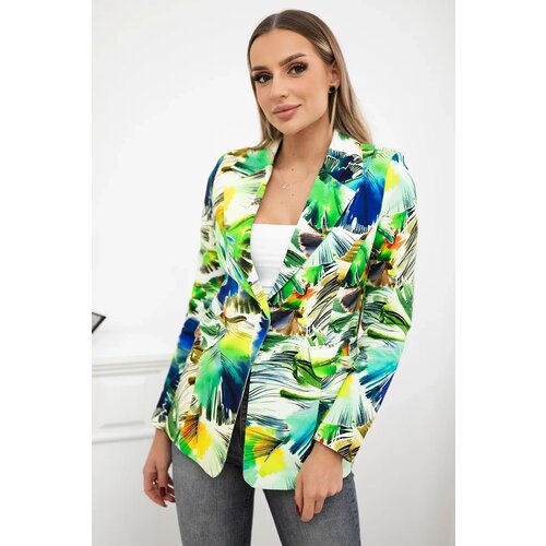 Turecki Printed cotton jacket with a button green Cene