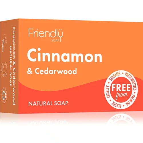 Friendly Soap Natural Soap Cinnamon & Cedarwood naravno milo 95 g