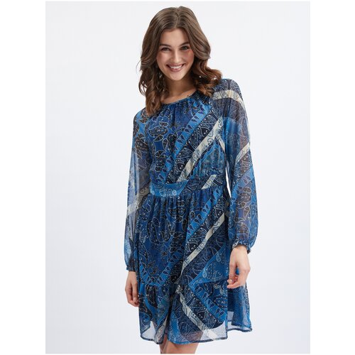 Orsay Dark blue ladies patterned dress - Women Slike