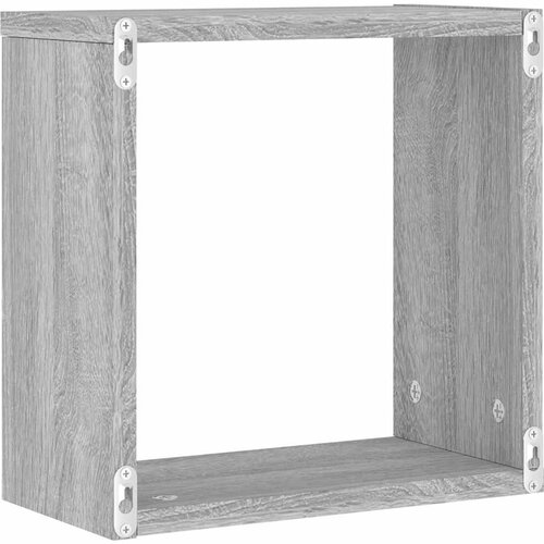  Zidne kockaste police 2 kom Siva Sonoma 30x15x30 cm Slike