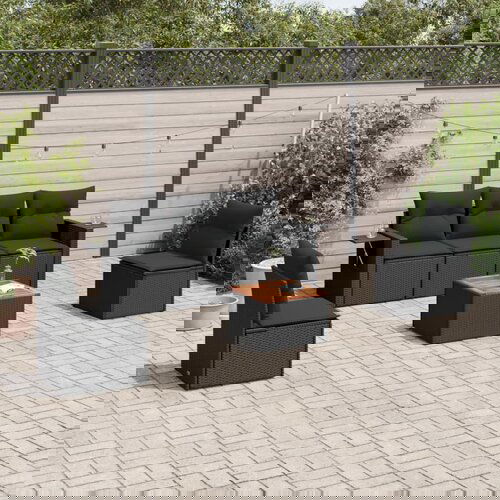 vidaXL 6-dijelni set vrtnih sofa s jastucima crni od poliratana Cijene