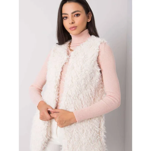 Fashion Hunters Ecru fur vest