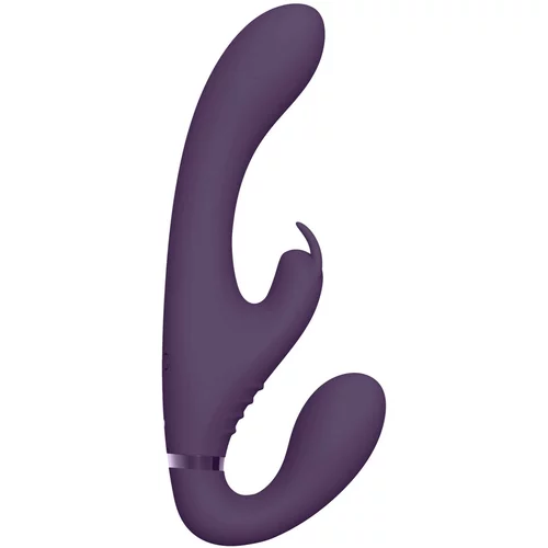 VIVE Suki - vibrator brez naramnic za polnjenje s stimulatorjem klitorisa zajčka (vijolična)
