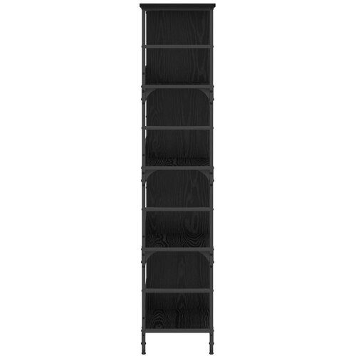  Polica Crni hrast 78,5 x 33 x 153 cm metal PB Slike