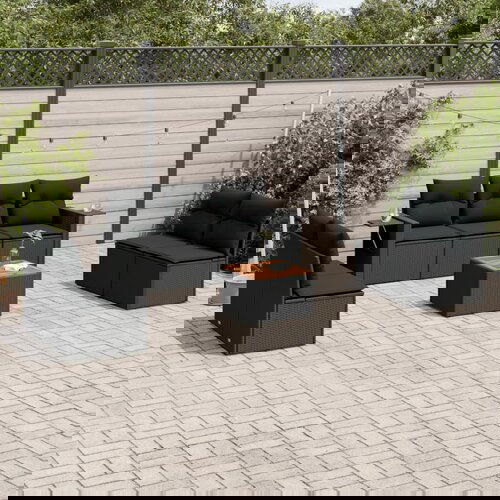 vidaXL 8-dijelni set vrtnih sofa od poliratana s jastucima crni Cijene