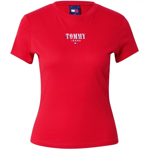 Tommy Jeans Curve Majica 'Essential' mornarska / rdeča / bela