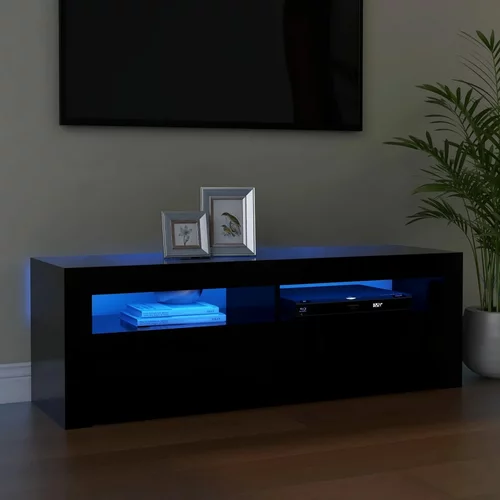 TV ormarić s LED svjetlima crni 120 x 35 x 40 cm