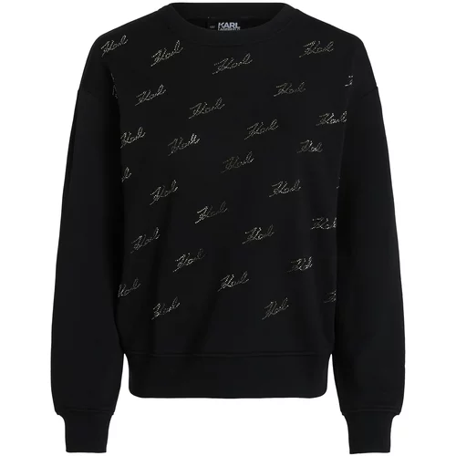 Karl Lagerfeld Sweater majica crna / srebro