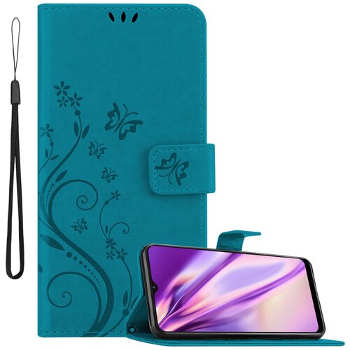Cadorabo OPPO v cvetlični modri barvi - za&scaron;čitni pokrov v oblikovanju cvetja z magnetnim zapiranjem, stoječimi funkcijami in režami za kartice, (20593699) Cene
