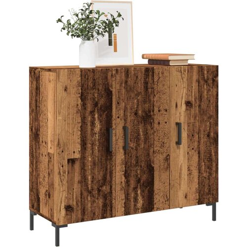 VidaXL Komoda boja starog drva 90 x 34 x 80 cm od konstruiranog drva Slike