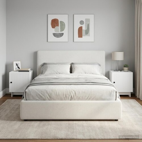  Noćni ormar 2 pcs Bijela 43 x 34,5 x 50 cm Konstruirano drvo Slike