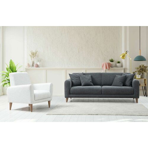 Atelier Del Sofa sare 3+1 - dark grey, ares white dark greyares white sofa set Slike
