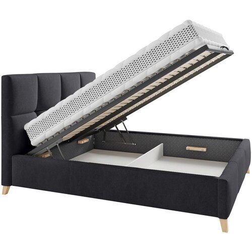 CARRYHOME OBLAZINJENA POSTELJA 160 cm x 220 cm , tekstil črna Slike