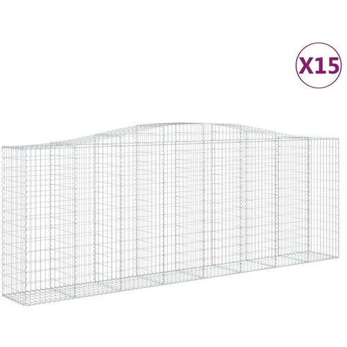  Lučne gabionske ko&amp;scaron;are 15kom 400x50x140/160cm pocinčano željezo Slike