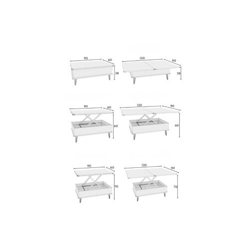 Hanah home Stol za dnevni boravak Dy Ada 90x38x60 cm, Smeđa Slike