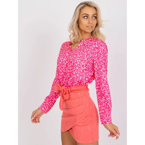 Fashion Hunters Inesa pink V-neck blouse