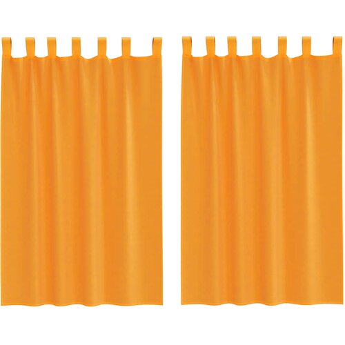VidaXL Voile zavjese s petljama 2 kom. narančaste 140x175 cm - Narančasta 140 x 175 cm 1 s petljama Slike
