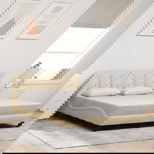 vidaXL Okvir kreveta bez madraca krem 120 x 200 cm od tkanine Cene
