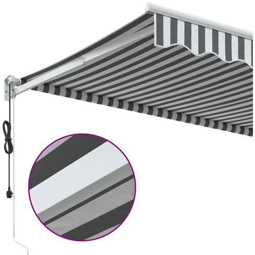  Uvlačiva tenda antracit i bijela 3,5x2,5 m tkanina i aluminij Slike