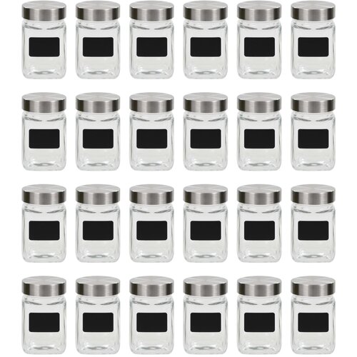 vidaXL Staklenke za pohranu s naljepnicom 24 kom 300 ml Cijene
