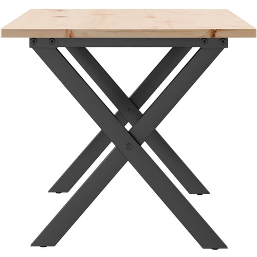  Stolić za kavu X-oblika 90x40x45 cm borovina i čelik Slike