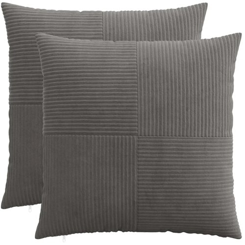  Presvlaka za jastuk 2 pcs ALMELO Tamnosiva 60 x 60 cm Kord - Tamnosiva 60 x 60 cm 2 Cijene