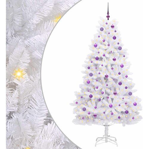 vidaXL Umetno Zložljivo Božično Drevo Bela 210 cm PVC in jeklo, (5000111498) Cene