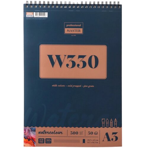 Professional Master W, watercolor, akvarel blok sa spiralom - odaberite veličinu W330 - 300g - 30 lista A3 Cene