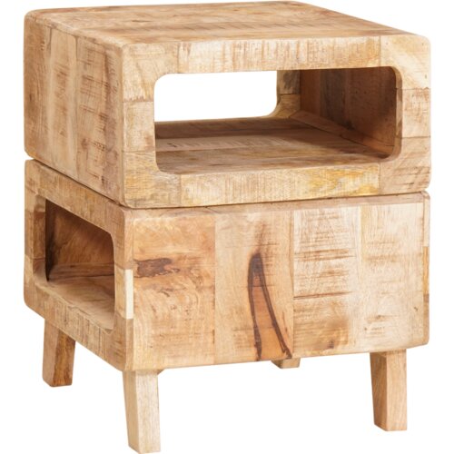 vidaXL Konec mize s polico Rjava 40 x 40 x 49 cm trden mangov les Cene