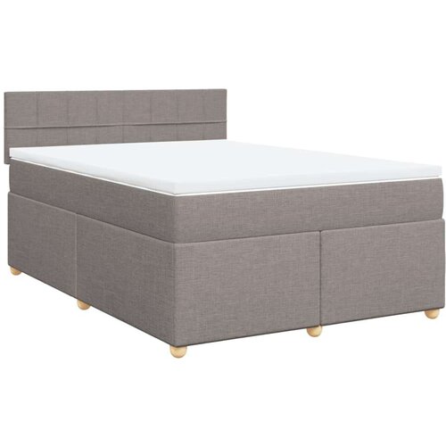 VidaXL Krevet s oprugama i madracem smeđesivi 140 x 190 cm od tkanine Slike