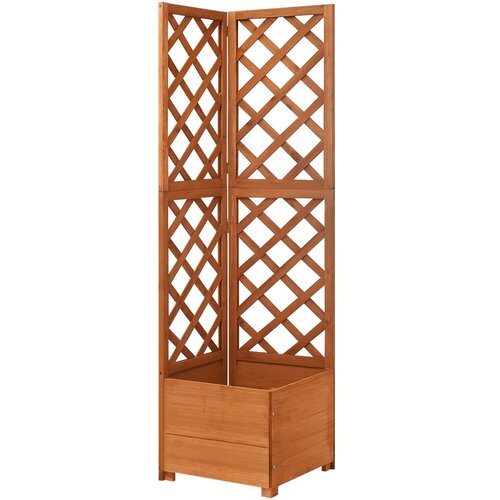Furnova Kotno cvetlično korito z oporno mrežo 40x40x150 cm les jelke, (21920441) Slike