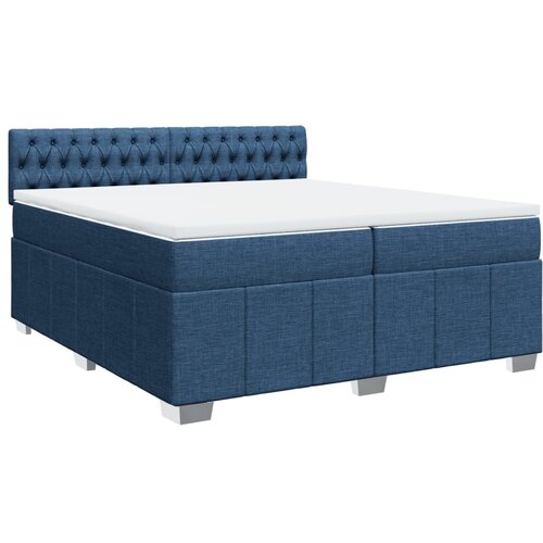 vidaXL Box spring postelja z vzmetnico modra 200x200 cm blago, (21321072) Cene