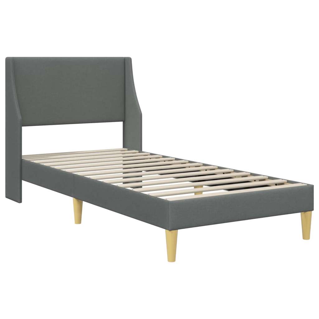  Okvir kreveta s madracem Zidne Tamno siva 100 x 200 cm tkanina - Tamno siva 100 x 200 cm Slike